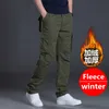 Cargo Mens Casual Multi Pockets Large Size Tactical Men Outwear Army Straight Winter Pants Trousers 220705