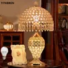Lampy stołowe styl europejski nowoczesny kryształowy sypialnia lampa nocna dom romantyczny apel księżniczka ciepłe luksusowe oświetlenie ślubne