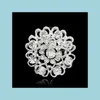 Pins broches kerstmode sieraden stijl zwarte strass kristal diamante feestspelden voor vrouwen hjewelry drop levering dhhgm