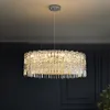 Lampade a sospensione Lampadario a sospensione in oro per soggiorno, lampadario a soffitto di lusso in cristallo rotondo, decorazione per la casa, per cucina, camera da letto, lampada a sospensione a LED lustre