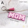 Llaveros con letras acrílicas para mamá, regalo para el Día de la madre familiar, llavero con borla brillante, colgante para bolso de coche, joyería para mujer