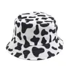 Berets koeomkeerbare zwarte witte panda zebrapatroon emmer hoeden visserscaps voor vrouwen Summerberets pros22