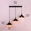 Pendantlampor Svart E27 Modern Industrial 3 Lights Chandelier Iron Painted Strip/Disc Takplatta vardagsrum Kök Restaurang El Lamppe