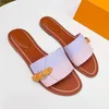 Designer glider kvinnor män tofflor lyx sandaler märken sandales blomma blommor platt växlar bottnar läder gummi flip flops casual sommarskor paris skjutreglage 36-42