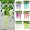 Nowe sztuczne bluszczowe kwiaty jedwabne kwiat Wisteria Vine Flower Rattan na ślub Centerpieces Dekoracje bukiet girlandy dom domowy C0810G02