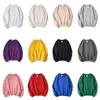 Kvinnor Solid Oneck Long Sleeve Hoodie Sweatshirt Fashion Ladies Streetwear Slouch Pullover Jumper Tops 13 Colors 220812