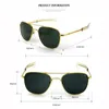 Sunglasses Pilot Sunglasses Men Top Quality Brand Designer AO Sun Glasses 55mm For Male American Army Military Optical Glass Lens QF555 230206
