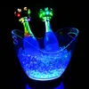 Décoration de fête 8L Bar LED Seaux à glace Acrylique Lumineux Baril Rechargeable Changeant Seau Champagne Bière En Plastique SN4951