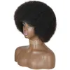 Azqueen Synthetische Afro Pruik Vrouwen Korte Pluizig Haar Pruiken met Pony voor Zwart Kinky Krullend Party Dance Cosplay 220622