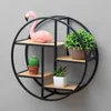 Other Home Decor Creative Modern Round Wood Wall Mount Flower Planter Book Storage Shelf Rack Potted Holder Stand Room Background DecorOther