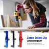 Zezzo Dowel Jig Locor de perfuração de madeira para luta de perfuração Auto -centralização do kit de orifício de orifício conveniente para máquinas de madeira