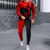 Lente Mannen Trainingspak 2 Delige Set Oversized T-shirt Lange MouwenBroek Casual Sportkleding Mannelijke Mode Kleding Outfits 220726