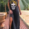 2020 Vestido de verão Mulheres punk casual punk solto caveira curta impressão feminina vestido de rua lateral high spliv flor fêmea vestido cx200701