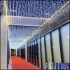 Party Decoration Event levererar Festive Home Garden Christmas Garland LED Gardin Icicle String Light 220V 4M 96 lysdioder inomhus droppsteg ou