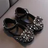 New Childrens Girls Sneakers Toddlers Baby Flat Sandal Pearl Rhinestones Shining Kids Princess Party Shoes