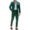 Dark Green Country Wedding Tuxedos Proste formalne noszenie pana młodego Slim Fit Męs