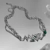 Chains Necklace For Women Double Green Serpentine Necklaces Woman High Quality Trend Necklac Silver Color Korean Fashion Lovers JewelryChain