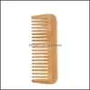 Cepillos para el cabello Cuidado Herramientas de peinado Productos Logotipo personalizable Peines de bambú natural Peine antiestático Saludable Diente ancho Entrega de gota 2021 Eud