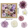 Couronnes de fleurs décoratives boîte-cadeau de fleurs artificielles avec arrangement de feuilles boîtes florales pour bricolage Bouquets de mariage décor de douche nuptiale