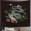 Tapestry Zodiac Carpet Parede pendurado Tabela de tapeçaria de dragão chinês tradicional C Tabela C