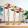 Decoração de festa Decoração de ouro/ prata vasos vela rack suportes de decoração de casamento rodovia chumbo floral adereços de buquê de mesa de mesa pillarp pillarp