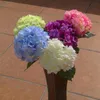 Dekorativa blommor kransar konstgjorda hortensia blomma 80 cm/31,5 "falska siden singel hortensior för bröllop centerpieces hemfest dec