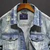 QNPQYX Nouveau Denim Vestes Hommes Cowboy Slim Fit Bomber Veste Hommes Déchiré Jean Veste Hip Hop Streetwear Manteaux