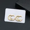 18K Gold Plated Luxury Brand Designers Double Letters Stud G Geometric Square Classic Women Crystal Rhinestone Pearl Earring Wedding Party Jewerlry 2Colors