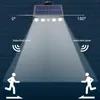 Illuminazione solare Sensore di movimento esterno W Modalità di illuminazione a LED luminose Giardino esterno Sicurezza wireless Luci di inondazione a energia solare J220531