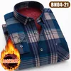 Men's Casual Shirts Winter Mens Fashion Warm Long Sleeve Plaid Shirt Thick Fleece Lined Soft Flannel Dress Plus Size 5XLMen's