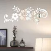 Specchi Adesivi specchio acrilico fai-da-te per la decorazione della stanza Decalcomanie da muro di fiori Adesivo Soggiorno Camera da letto Accessori per la casaSpecchi