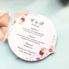 50pcs Round Shape Menu Bord for Wedding and Restaurant Custom Table Plate Printing Paper Card 220707