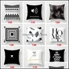 Pillow Case Bedding Supplies Home Textiles Garden New Black White Printing Pillowcase Wholesale Household Sofa Office Chair Pil Dhsb1