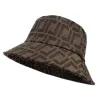 Modedesigner-Buchstaben-Eimerhut für Herren, faltbare Kappen, braun, für Fischer, Strand, Sonnenblende, Hüte mit breiter Krempe, faltbare Damen-Bowler-Kappe
