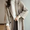 Women's Wool Blends Manteaux d'hiver pour femmes mode mélanges de laine pardessus femme élégant solide épais manteau Double boutonnage longues vestes pour les femmes 220826