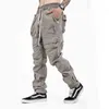 Nowa wiosna i letnia luźna męska moda High Street Cargo Casual Spodnie Mężczyźni Joggers G220413