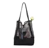 Cross Body Fashion Ladies Beach Bag Women Shoulder Bags High Capacity Mesh Net Handbags Casual Travel Shopping307F