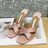 aquazzura for womens for womens satin sandalsデザイナーラインストーンのラインストーン靴靴最高品質のレザーソールサンダル10cm異常なかかとサンダル35-42