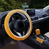 Soft Plush Car Steering Wheel Cover 3 Piece Set Hand Brake Shift Cover 3738 Cm 145 "15" No Inner Ring Elastic Band Grip Cover J220808