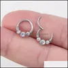 Nez Anneaux Goujons Corps Bijoux Zircon Anneau Hinged Segment Clicker Septum Hoop Acier Chirurgical Oreille Piercing Cartilage Boucle D'oreille Tragus Drop Del