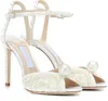 22 summer new sandals white pearl crystal embellished one-way buckle all-match slim ankle strap heels EU