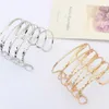 Bangle Woman Metal Arm Decoration Supplies Armband Exaggerated Armlet Jewelry Opening Mesh Shaped Bracelet Golden256N180M