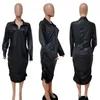 الفساتين غير الرسمية Wsevypo مثير سوداء بو الجلود Midi Bodycon فستان بالإضافة إلى حجم النساء