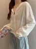 Kvinnors hoodies tröjor koreanska mode beskurna jackor kvinnor zip upp långärmad tunna svarta höstens tröjor vita solid casual knitwea