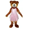 Grembiule di alta qualità Costume della mascotte dell'orso Performance sul palco Personaggio dei cartoni animati Vestito da festa di Halloween
