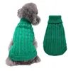 Abbigliamento per cani Tinta unita Semplice Torsione Retro Dolcevita Maglione per animali domestici Vestiti per cani di piccola taglia Maglione caldo invernale di modaCane