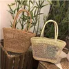 Fashion Women Summer Straw Large Tote Bag Hollow Out Beach Shoulder Bag Handbag Storage Basket G220607