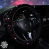 Steering Wheel Covers Snowflake Diamond Rhinestones Car Cover 37-38cm Elastic Without Inner Ring Band ProtectorSteering