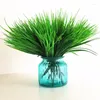 Decorative Flowers & Wreaths 7-fork Green Grass Artificial Plants Plastic Household Store Dest Rustic Decoration Clover Plant