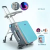 Suitcases Baby Can Sit And Ride Lazy Luggage Travel Trolley Suitcase Childrens Scooter LuggageSuitcases